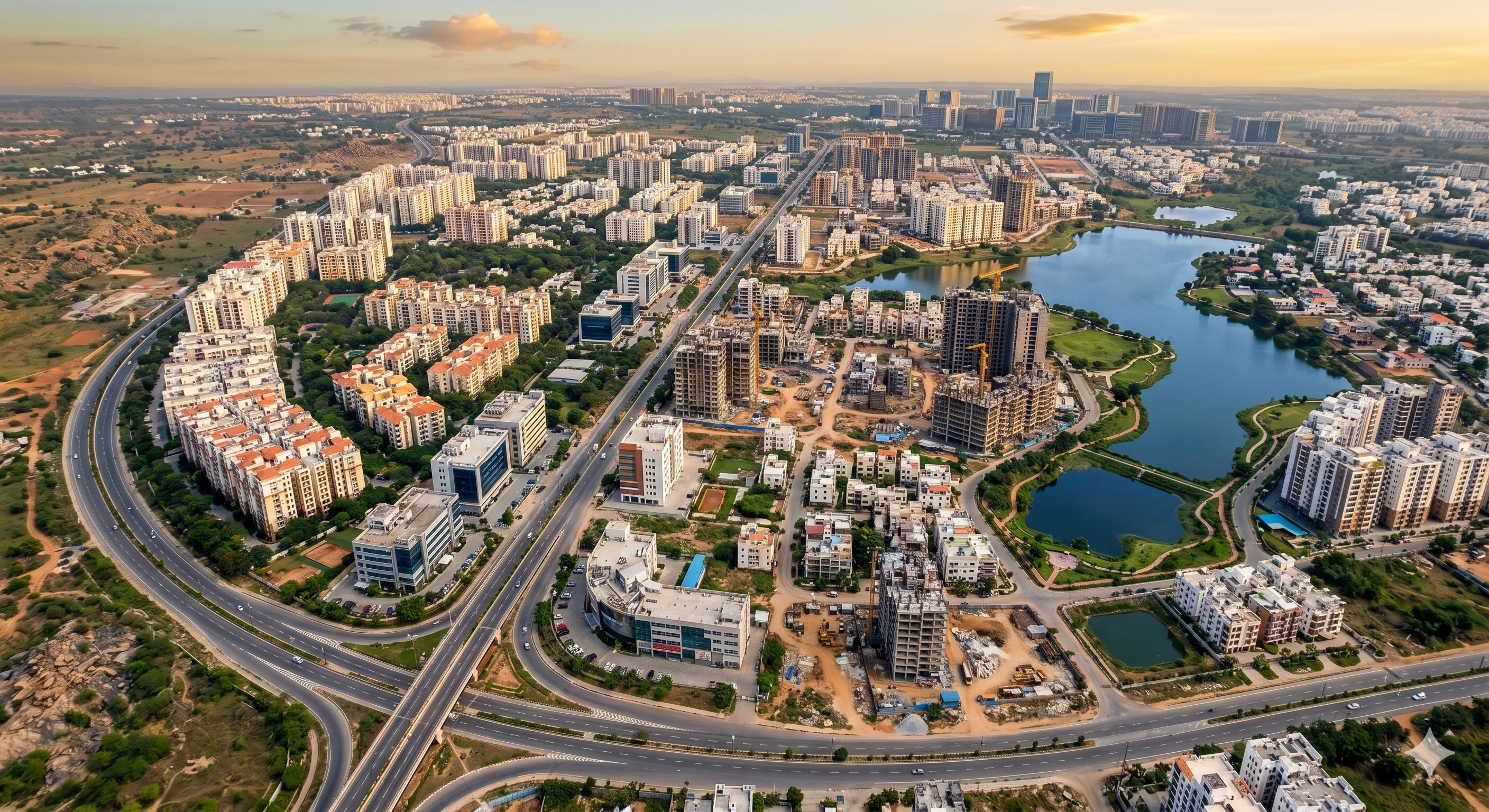 Aerial view of Hyderabad